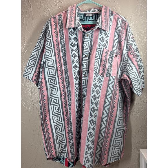 Vans Off The Wall Surf Skateboarder Reverse Print Button-Front Shirt Size XXL - Picture 1 of 5